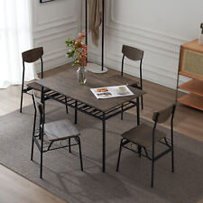 5pcs Dining Table 4 Chair Set Breakfast Bar Kitchen P2 Board Iron Furniture