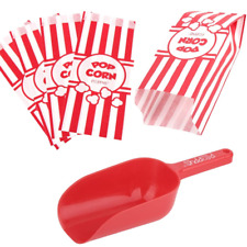 Plastic Popcorn Scoop Bundle - 50 Bags And Plastic Popcorn Scooper Popcorn Mach