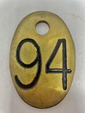 Vintage Stamped Brass Cattle Farm Ear Tag - Double Sided - Heavy Duty - 94