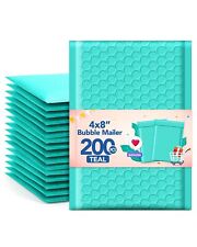 Teal Bubble Mailers 4x8 200 Pack Padded Envelopes Small Bubble Mailer Stron...