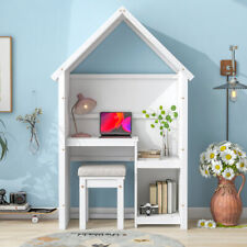 House-shaped Desk And Stool Set Standing Desk Writing Desk With A Cushion Stool