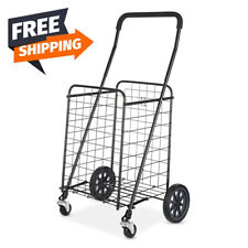 Adjustable Steel Rolling Laundry Basket Shopping Cart Heavy Duty Utility Cart