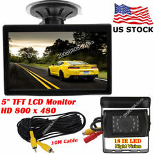 5 Tft Lcd Rear View Monitor Bus Truck Trailer Ir Backup Camera With 10m Cable