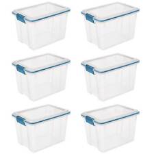 Sterilite 20 Quart Gasket Box Stackable Storage Bin With Latching Lid 6 Pack