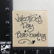 California Rubber Stamp Valentines Day Bah-humbug Wood Mount Rubber Stamp Used