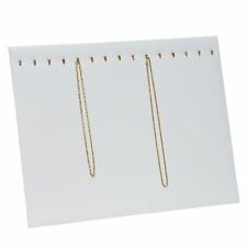 White Leatherette Necklace Chain Pendant Display Easel Boards Holder Organizer