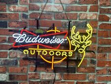 Outdoors Deer Buck Welcome Hunters Open 24x20 Neon Light Sign Lamp Beer Bar