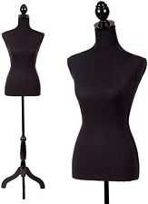 Female Mannequin Torso Dress Form W Black Tripod Stand Shop Display Clothing