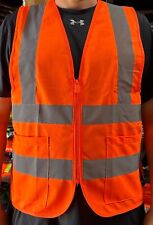 Crew Orange High Visibility Safety Vest With 2 Pockets