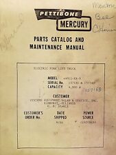 Pettibone Mercury A4011-ex-9 Forklift Parts Catalog And Maintenance Manual