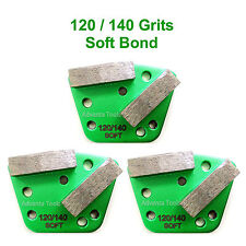 3pk Trapezoid Htc Style Grinding Shoe Disc Plate - Soft Bond - 120140 Grit
