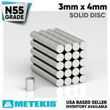 N55 Neodymium Rare Earth Extreme-strength Micro Magnets - 3mm X 4mm Solid Disc