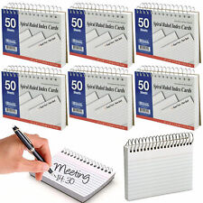6pc Ruled Index Cards White 3 X 5 50 Sheets Paper Spiral Bound Office School