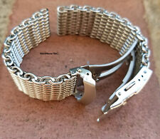 Clearance 22mm All Brushed Shark Stainless Steel Mesh Watch Band W Solid Buckle