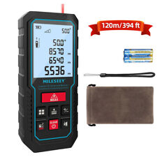 Mileseey 394ft Laser Distance Measure Meter 2lcd Backlit Auto Level Auto Height