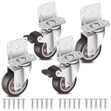 2 Inch L-shaped Caster Wheels Swivel Heavy Duty Side Mount Castors Set Of 4
