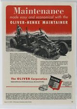 1949 Oliver Cletrac Co. Ad Oliver Henke Maintainer W Model 88 Tractor