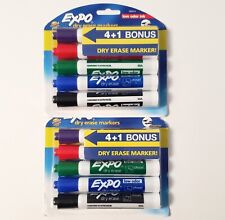 Lot Of 2 Expo Dry Erase Markers Chisel Tip 41 Bonus Blk Blue Green Red Purp New
