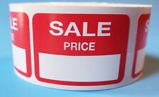 1000 Self-adhesive Sale Price Rectangular Retail Labels Sticker Merch Tag Red