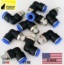 20x Pneumatic Male Elbow Connector Tube Od 38 10mm X Npt 14 Pu Air Push In