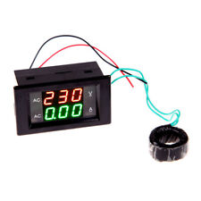Black Digital Ammeter Voltmeter Lcd Panel Amp Volt Meter Gauge Ac 10a 60-500v