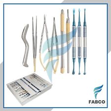 Dental Micro Oral Surgery Instruments Kit 11 Pcs Blue German Steel Dental Tools