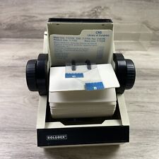 Vintage Rolodex 2254 With Key Beige Metal With File Tabs And Cards