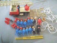 Vintage Playmobil Fire Truck Firemen W Accessories