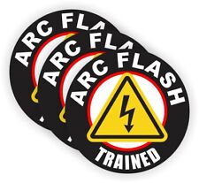 3pk Arc Flash Trained Hard Hat Stickers Electrician Decals Label Electrical