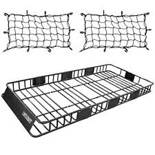 84rooftop Cargo Carrier Rack W 2 Nets 250lbs Capacity Roof Luggage Basket