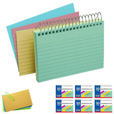 6 Pack Index Cards Spiral Bound 3 X 5 Ruled 50ct Assorted Colors School Office