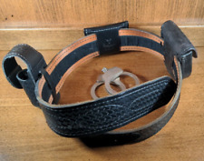 Safariland Black Basketweave Duty Belt Leather Size 32 Hook Loop Wgear Cuffs