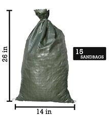 15 Sandbags For Flooding - Green - Sandbags Empty - Sand Bags - Wholesale Bulk