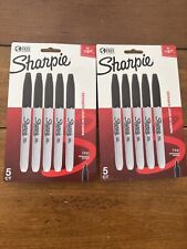 Sharpie Permanent Markers Fine Point Black Ink 10-count New