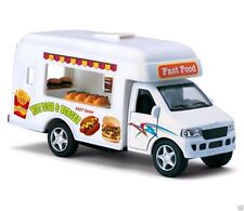 5 Kinsfun Fast Food Lunch Truck Hot Dog Hamburger Van Diecast Model Toy Truck