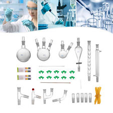 2440 Organic Chemistry Lab Glassware Glass Kit Distillation Equipment Set 29pcs