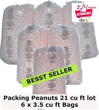 21 Cu Ft - 6 Bags Packing Peanuts Used As Void Fill To Cushion Protect