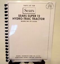 Sears Suburban Super Ss 12 Hydro-trac 917.25500 Garden Tractor Parts Manual