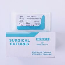 12pk Silk Braided Nonabsorbable Surgical Suture C6 Needle 30 Or 40