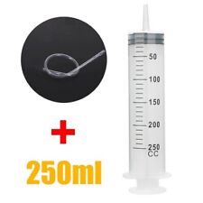 250ml Large Capacity Plastic Disposable Measuring Syringe Reusable W1m Tube Fs