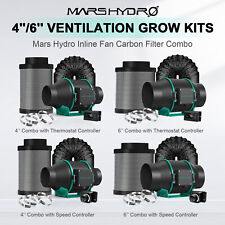 Mars Hydro 4 6 Ventilation Inline Fan Carbon Filter Duct Combo Grow Tent Kit