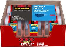 Scotch Moving Storage Packing Tape - 6 Rolls Heavy Duty Shipping Packaging