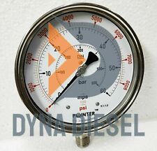 Pressure Gauge Triple Scale 60mpa 600 Bar 8000 Psi Diesel Injector Nozzle Tester