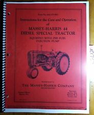 Massey Harris 44 44d Special Diesel Tractor Owner Operator Manual 694275m91 953