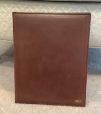 Brown Top Grain Leather Note Pad Folio Cover Holder Writing Portfolio Organizer