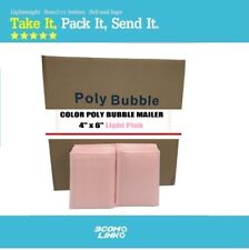 500 0000 4x6 Color Economy Poly Bubble Padded Envelopes Mailers Bag Light Pink