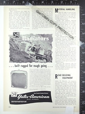 1957 Advertising For Yates American Radiators In Allis Chalmers Crawler Tractor
