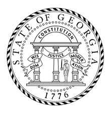 Great Seal For The State Of Georgia Round Shiny Hand Held Embosser