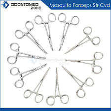 10 Pcs Mosquito Hemostat Locking Forceps 5 Curved 5 Straight Surgical Dental