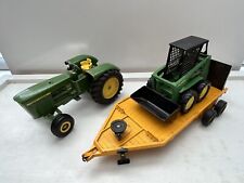 Ertl John Deere 116 5020 Tractor With Flat Bed Trailer With Winch Skid Steer